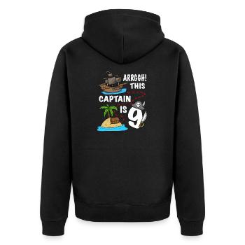 Arrggh! Ce capitaine a 9 ans d’anniversaire de pirate - Veste à capuche bio Premium Unisexe - noir - Dos - Nico (187cm)
