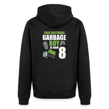 Camion à ordures Anniversaire Enfants Garçon 8e anniversaire Party - Veste à capuche bio Premium Unisexe - noir - Dos - Nico (187cm)