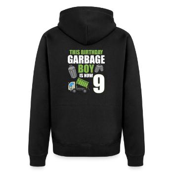 Camion à ordures Anniversaire Enfants Garçon 9e anniversaire Party - Veste à capuche bio Premium Unisexe - noir - Dos - Nico (187cm)