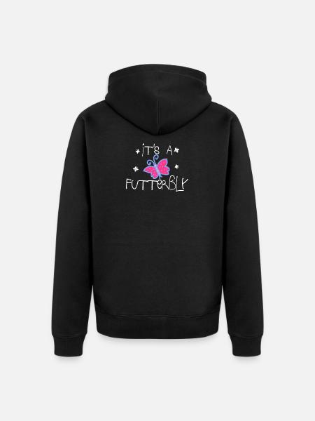 it's a futterbly | butterfly - Unisex Premium Organic Zip Hoodie - black