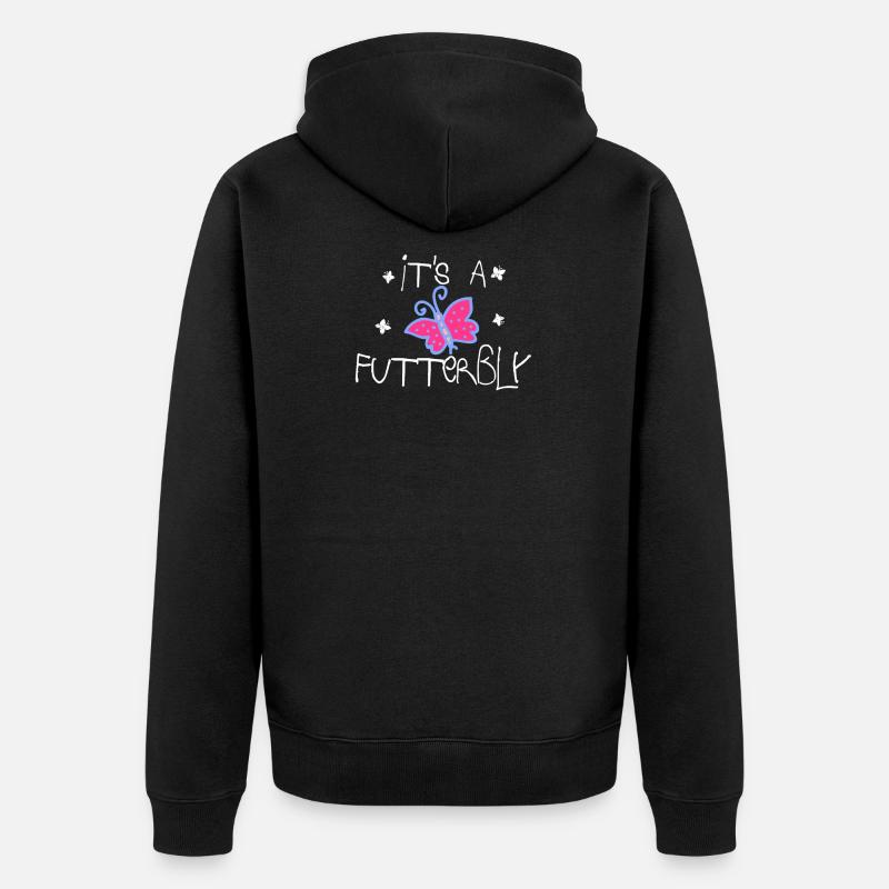 C’est un | papillon - Veste à capuche bio Premium Unisexe - noir