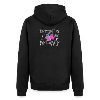 Les papillons sont ma famille - Veste à capuche bio Premium Unisexe - noir - Dos - Nico (187cm)
