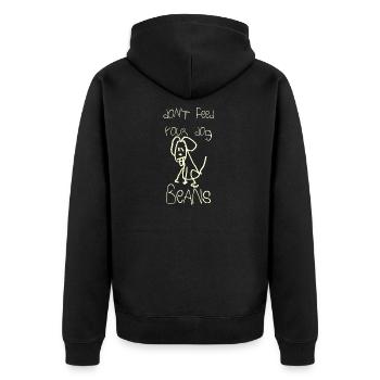 Ne nourrissez pas votre chien avec des haricots - Veste à capuche bio Premium Unisexe - noir - Dos - Nico (187cm)