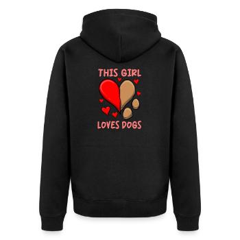 Chien pour filles Propriétaire de chien Amoureux des chiens Saint-Valentin - Veste à capuche bio Premium Unisexe - noir - Dos - Nico (187cm)