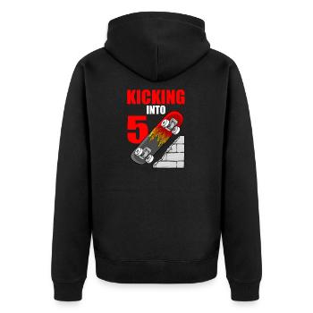 Skateboard Geburtstag für Jungen 5th Birthday Skater - Unisex Premium Bio Zip Hoodie - Schwarz - Hinten - Nico (187cm)