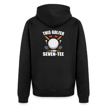 Geburtstag Golf für Frauen Männer 70 Jahre alt Golfen - Unisex Premium Bio Zip Hoodie - Schwarz - Hinten - Nico (187cm)