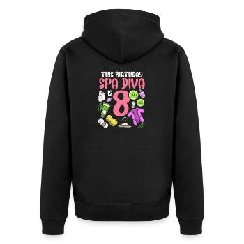 Spa Birthday For Girls 8th Spa Birthday Party - Unisex Premium Organic Zip Hoodie - black - Back - Nico (187cm)