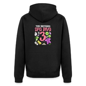 Spa Birthday For Girls 3rd Spa Birthday Party - Unisex Premium Organic Zip Hoodie - black - Back - Nico (187cm)