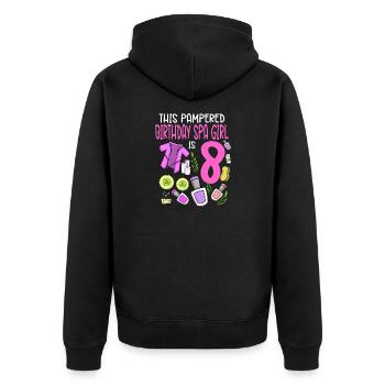 Spa Birthday For Girls 8th Spa Birthday Party - Unisex Premium Organic Zip Hoodie - black - Back - Nico (187cm)