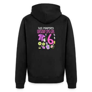 Spa Birthday For Girls 6th Spa Birthday Party - Unisex Premium Organic Zip Hoodie - black - Back - Nico (187cm)