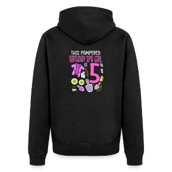 Spa Birthday For Girls 5th Spa Birthday Party - Unisex Premium Organic Zip Hoodie - black - Back - Nico (187cm)