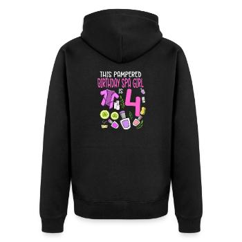 Spa Birthday For Girls 4th Spa Birthday Party - Unisex Premium Organic Zip Hoodie - black - Back - Nico (187cm)