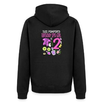 Spa Birthday For Girls 2nd Spa Birthday Party - Unisex Premium Organic Zip Hoodie - black - Back - Nico (187cm)