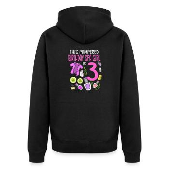 Spa Birthday For Girls 3rd Spa Birthday Party - Unisex Premium Organic Zip Hoodie - black - Back - Nico (187cm)