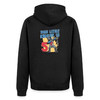 Rittergeburtstag 5. Rittergeburtstag - Unisex Premium Bio Zip Hoodie - Schwarz - Hinten - Nico (187cm)
