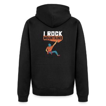 Rock Climbing For Rock Climber Mountain Climbing - Unisex Premium Organic Zip Hoodie - black - Back - Nico (187cm)