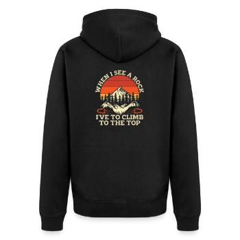 Rock Climbing For Rock Climber Mountain Climbing - Unisex Premium Organic Zip Hoodie - black - Back - Nico (187cm)