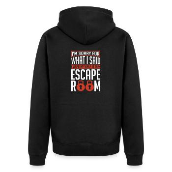 Escape Room Escape Room Lover Escaping - Unisex Premium Organic Zip Hoodie - black - Back - Nico (187cm)