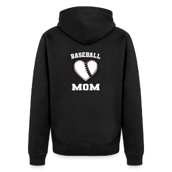 Baseball Mom für Frauen Softball Mama - Unisex Premium Bio Zip Hoodie - Schwarz - Hinten - Nico (187cm)