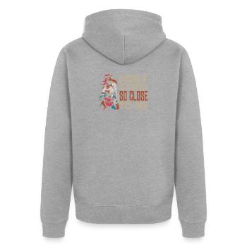 Pest Doktor Pest Doktor Maske Medikamente - Unisex Premium Bio Zip Hoodie - Grau meliert - Hinten - Nico (187cm)