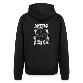 Seuchendoktor-Outfit Seuchendoktor-Maske Medikamente - Unisex Premium Bio Zip Hoodie - Schwarz - Hinten - Nico (187cm)