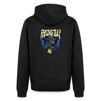 Seuchendoktor-Outfit Seuchendoktor-Maske Medikamente - Unisex Premium Bio Zip Hoodie - Schwarz - Hinten - Nico (187cm)