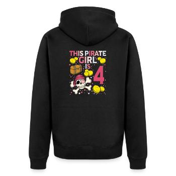 Skeleton This Pirate Is 4th Pirate Birthday - Unisex Premium Organic Zip Hoodie - black - Back - Nico (187cm)