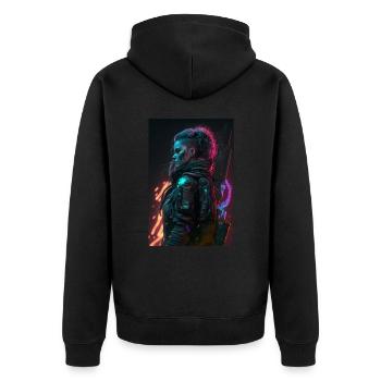 Les filles du futur - Veste à capuche bio Premium Unisexe - noir - Dos - Nico (187cm)