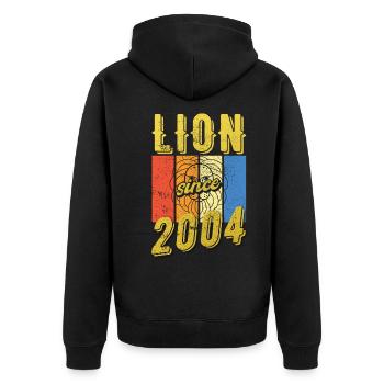 Léo 2004 Zodiac Cadeau d’anniversaire - Veste à capuche bio Premium Unisexe - noir - Dos - Nico (187cm)