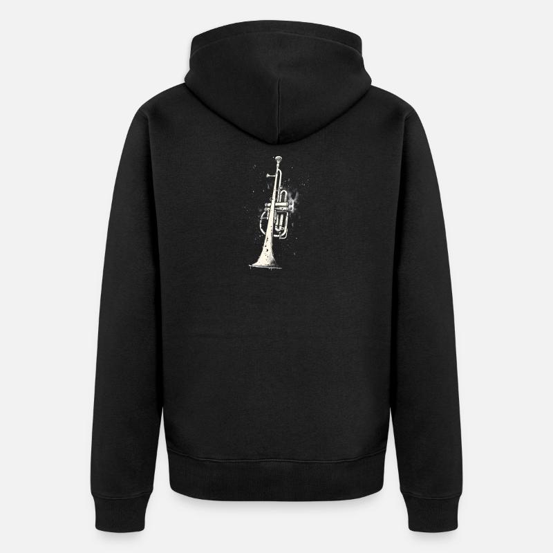 Trompete - Unisex Premium Bio Zip Hoodie - Schwarz