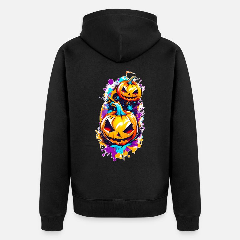 Jack o Lantern 01 - Unisex Premium Bio Zip Hoodie - Schwarz