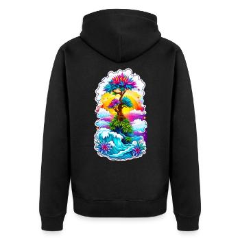 Hautes vagues 03 - Veste à capuche bio Premium Unisexe - noir - Dos - Nico (187cm)