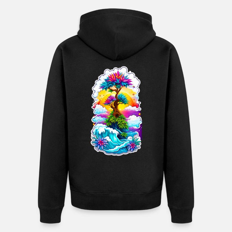 Hautes vagues 03 - Veste à capuche bio Premium Unisexe - noir