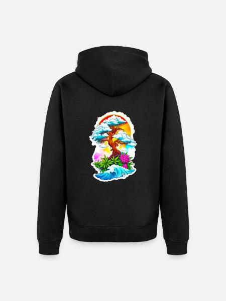 High waves 04 - Unisex Premium Bio Zip Hoodie - Schwarz