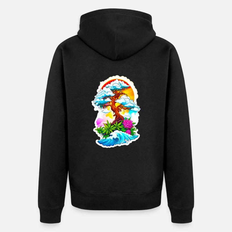 High waves 04 - Unisex Premium Bio Zip Hoodie - Schwarz