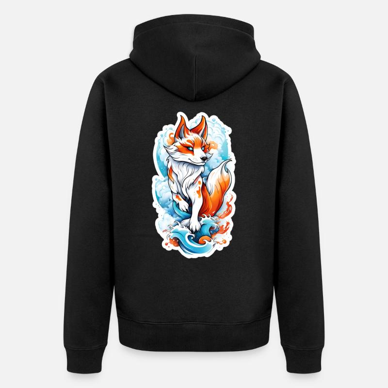 Fuchs - Unisex Premium Bio Zip Hoodie - Schwarz