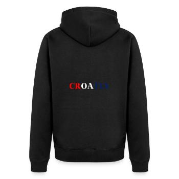 Croatia Gift Idea Croatian Flag - Unisex Premium Organic Zip Hoodie - black - Back - Nico (187cm)