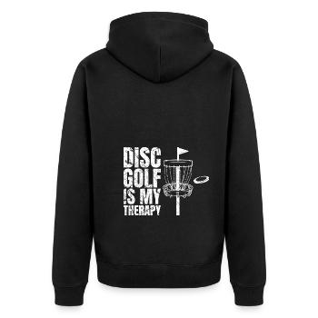 Disc Golf est ma thérapie Lecteur de disc golf - Veste à capuche bio Premium Unisexe - noir - Dos - Nico (187cm)