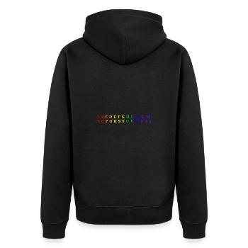 ABC Rainbow Alphabet Gift Idea School Enrollment - Unisex Premium Organic Zip Hoodie - black - Back - Nico (187cm)