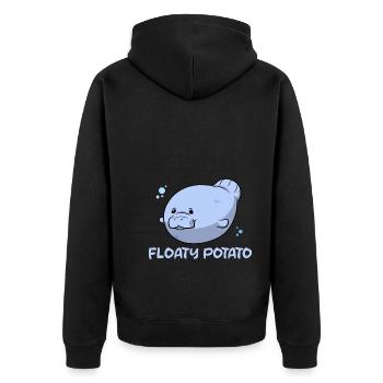 Floaty Potato Seekuh Meerestier Meeresbiologe - Unisex Premium Bio Zip Hoodie - Schwarz - Hinten - Nico (187cm)