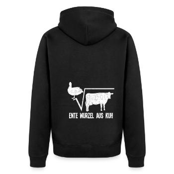 Ente Wurzel Aus Kuh Mathematik Mathe Lehrer - Unisex Premium Bio Zip Hoodie - Schwarz - Hinten - Nico (187cm)