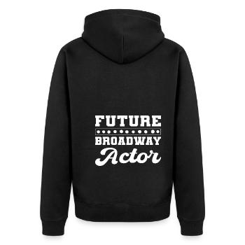 Zukünftiger Broadway -Schauspieler - Unisex Premium Bio Zip Hoodie - Schwarz - Hinten - Nico (187cm)