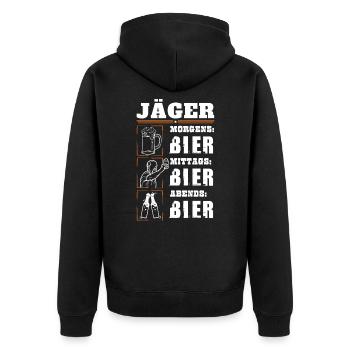 Mon quotidien de chasseur - Veste à capuche bio Premium Unisexe - noir - Dos - Nico (187cm)