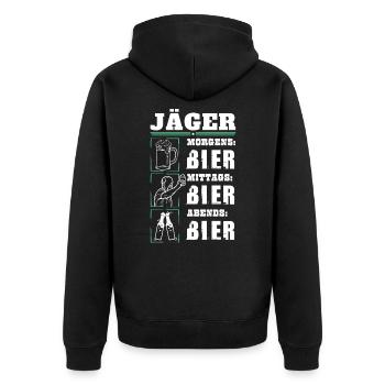 Mon quotidien de chasseur - Veste à capuche bio Premium Unisexe - noir - Dos - Nico (187cm)