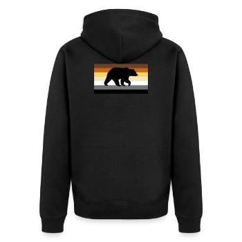 Gay Bear Flag with Bear men Gay bear Pride Shirt - Unisex Premium Bio Zip Hoodie - Schwarz - Hinten - Nico (187cm)