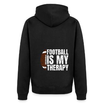 Le football est ma thérapie Le football américain - Veste à capuche bio Premium Unisexe - noir - Dos - Nico (187cm)