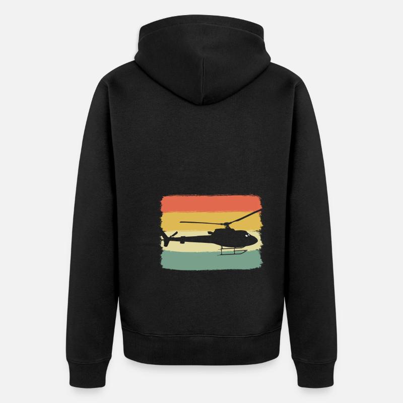 Hubschrauberluftfahrt Hubschrauber Pilot - Unisex Premium Bio Zip Hoodie - Schwarz