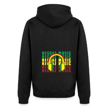 Reggae Music Rastafari Jamaika - Unisex Premium Bio Zip Hoodie - Schwarz - Hinten - Nico (187cm)