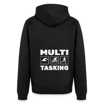 Athlètes multitâches - Veste à capuche bio Premium Unisexe - noir - Dos - Nico (187cm)
