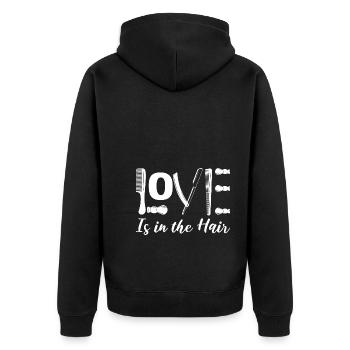L’amour est dans les cheveux esthéticienne - Veste à capuche bio Premium Unisexe - noir - Dos - Nico (187cm)